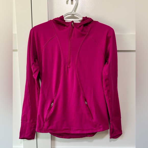 GapFit Pink Long Sleeve Half-Zip Hoodie Lightweight Fleece – XS - Picture 1 of 5